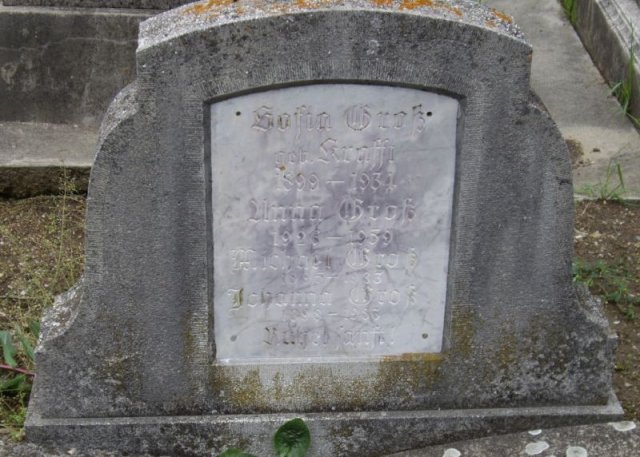 Gross Michael 1895-1983 Krafft Sofia 1899-1934 Grabstein